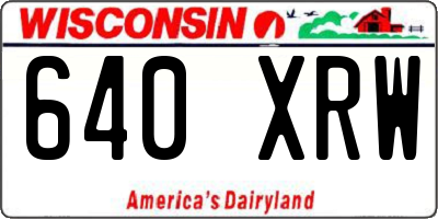 WI license plate 640XRW