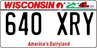 WI license plate 640XRY