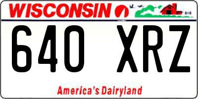 WI license plate 640XRZ