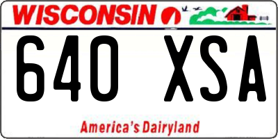 WI license plate 640XSA