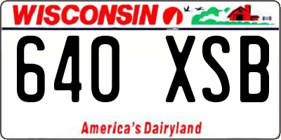 WI license plate 640XSB