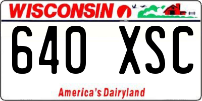 WI license plate 640XSC