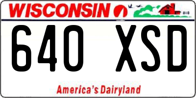 WI license plate 640XSD
