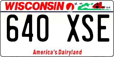 WI license plate 640XSE