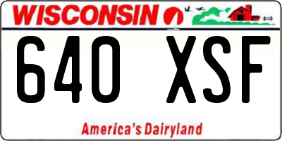 WI license plate 640XSF