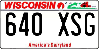 WI license plate 640XSG