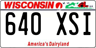 WI license plate 640XSI