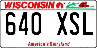 WI license plate 640XSL
