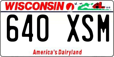 WI license plate 640XSM