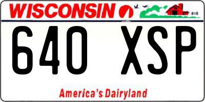 WI license plate 640XSP