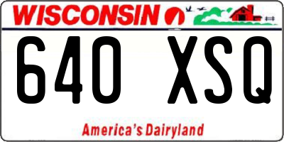 WI license plate 640XSQ
