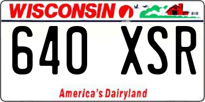 WI license plate 640XSR