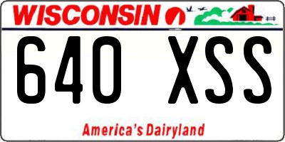 WI license plate 640XSS