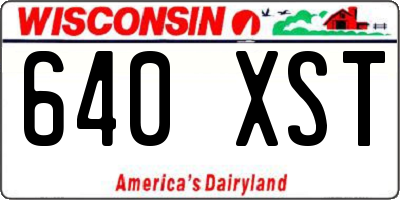 WI license plate 640XST