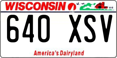 WI license plate 640XSV