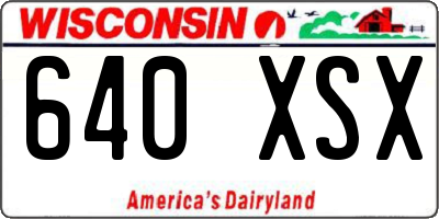WI license plate 640XSX