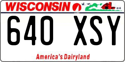 WI license plate 640XSY