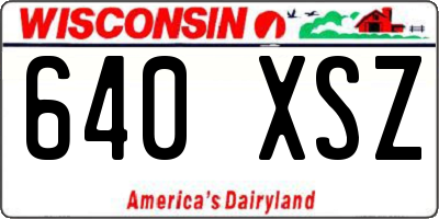 WI license plate 640XSZ