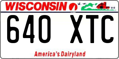 WI license plate 640XTC