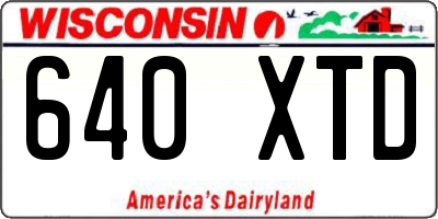 WI license plate 640XTD
