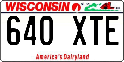 WI license plate 640XTE