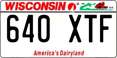WI license plate 640XTF
