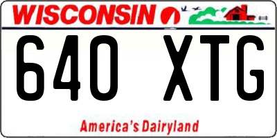 WI license plate 640XTG