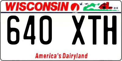 WI license plate 640XTH