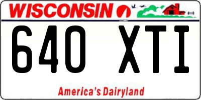 WI license plate 640XTI