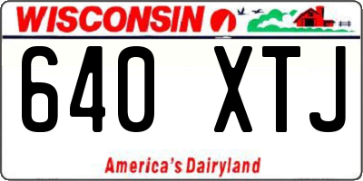 WI license plate 640XTJ