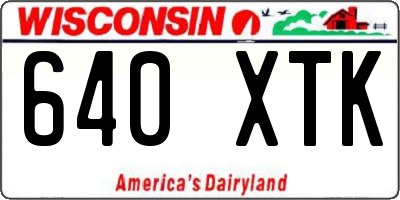WI license plate 640XTK