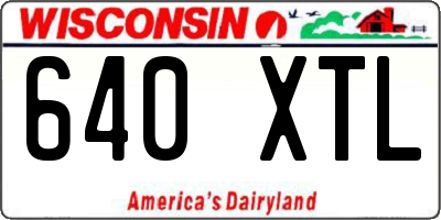WI license plate 640XTL