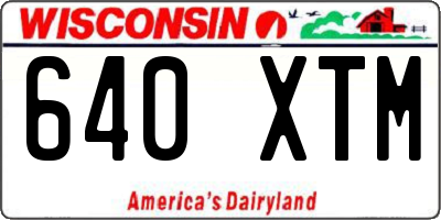 WI license plate 640XTM