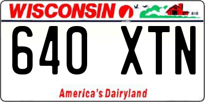 WI license plate 640XTN