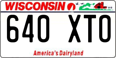 WI license plate 640XTO
