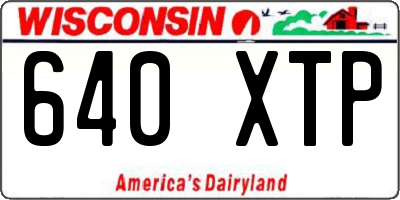 WI license plate 640XTP