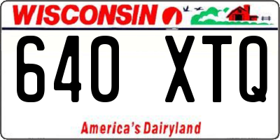 WI license plate 640XTQ
