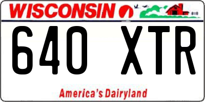 WI license plate 640XTR