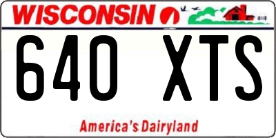 WI license plate 640XTS