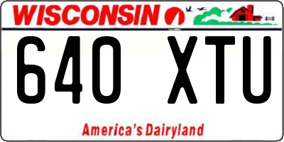 WI license plate 640XTU