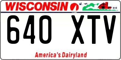 WI license plate 640XTV