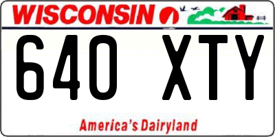 WI license plate 640XTY