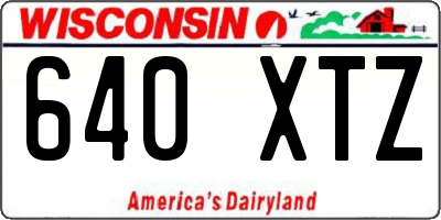 WI license plate 640XTZ