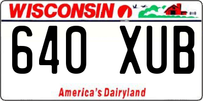 WI license plate 640XUB