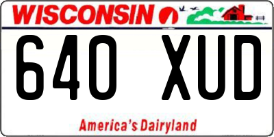 WI license plate 640XUD