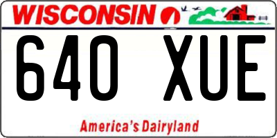 WI license plate 640XUE