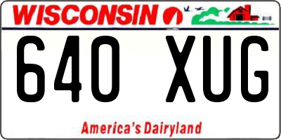 WI license plate 640XUG