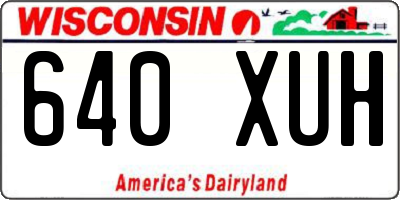 WI license plate 640XUH