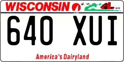 WI license plate 640XUI