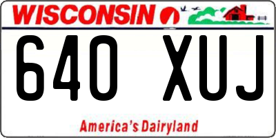 WI license plate 640XUJ